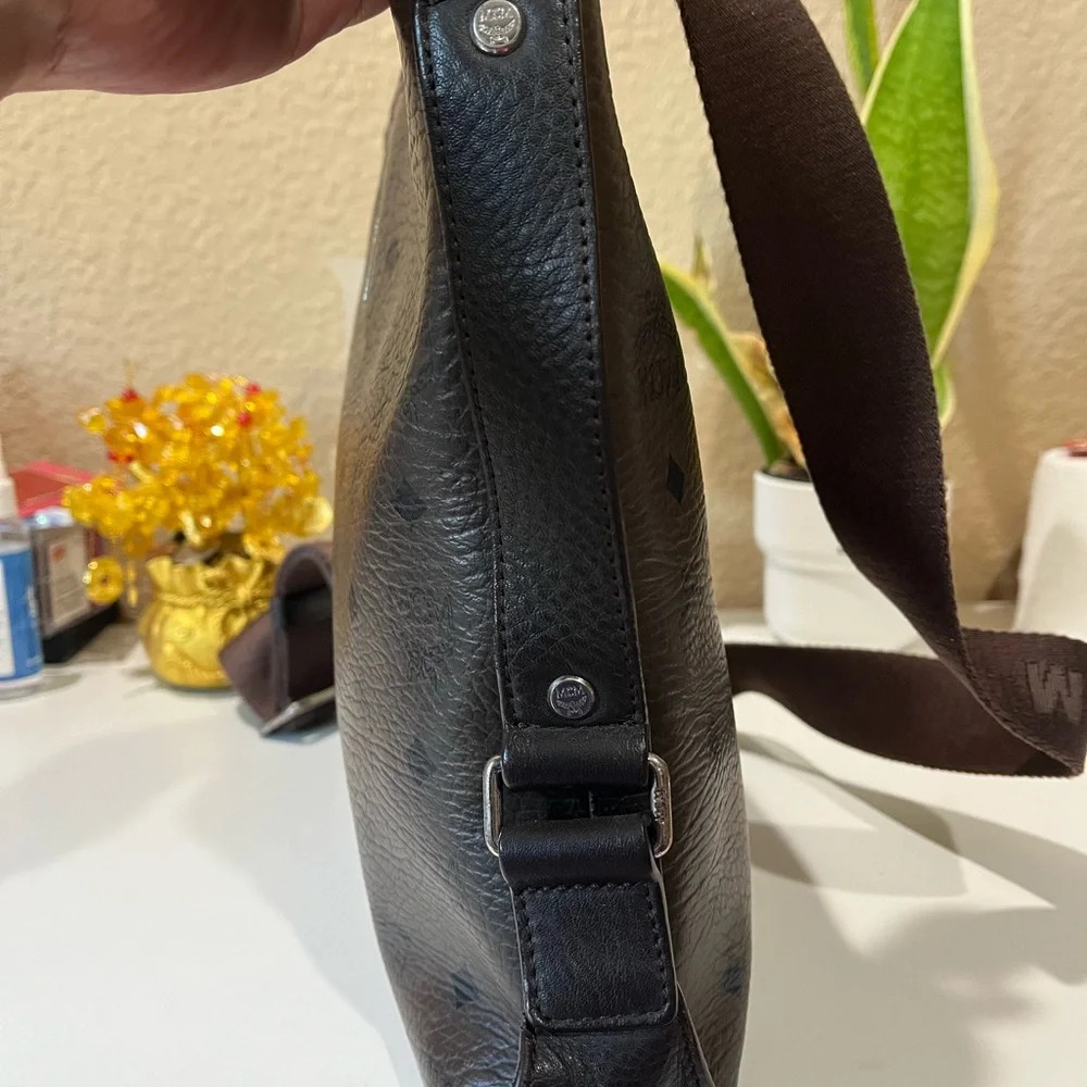 MCM Brown Leather Crossbody Bag - Picture 6 of 14